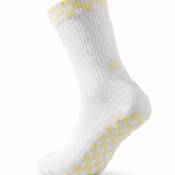 Eco Bamboo Pilates Grip Socks - Butter Yellow Block