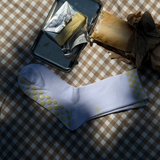 Eco Bamboo Pilates Grip Socks - Butter Yellow Block