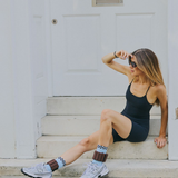 Eco Bamboo Pilates Grip Socks - Baby Blue Star