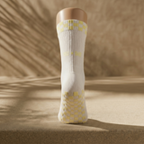 Eco Bamboo Pilates Grip Socks - Butter Yellow Block