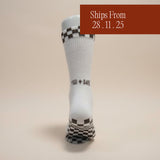Eco Bamboo Pilates Grip Socks - Chocolate Checkerboard