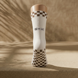 Eco Bamboo Pilates Grip Socks - Chocolate Block