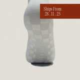 Eco Bamboo Pilates Grip Socks - Navy Double Stripe Crew