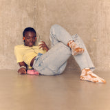 Eco Bamboo Pilates Grip Socks - Warm Sand Tie Dye