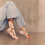 Eco Bamboo Pilates Grip Socks - Warm Sand Tie Dye