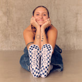 Eco Bamboo Pilates Grip Socks - Navy Star Crew