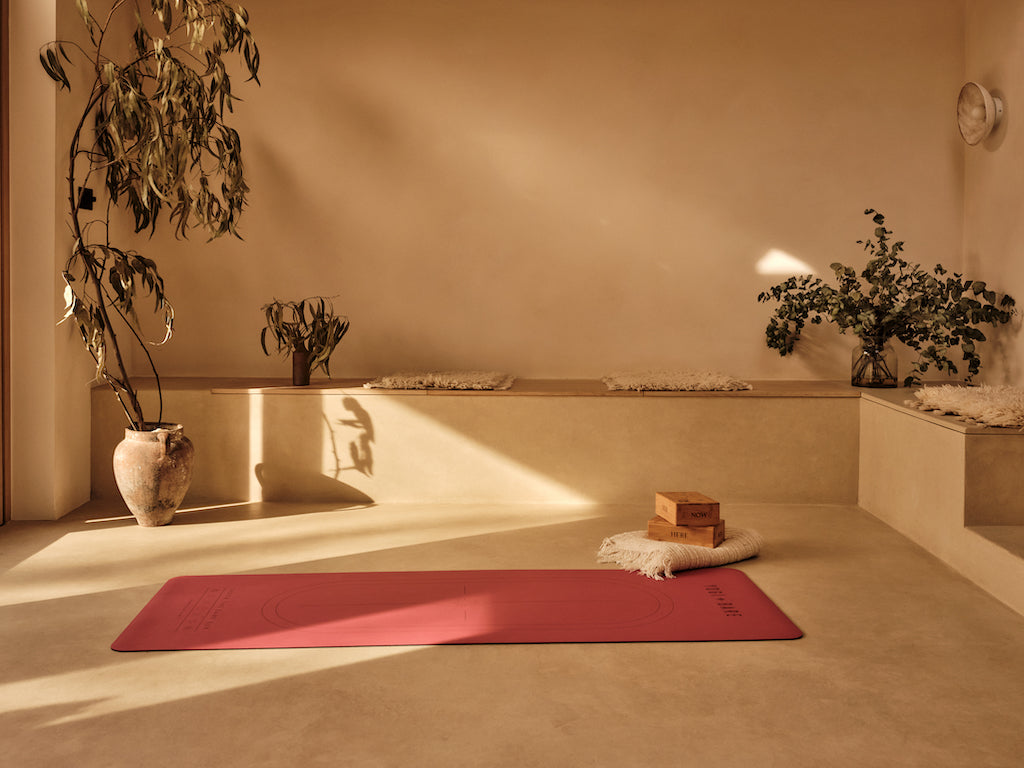 Desert Rose EverGrip Yoga Mat in empty room